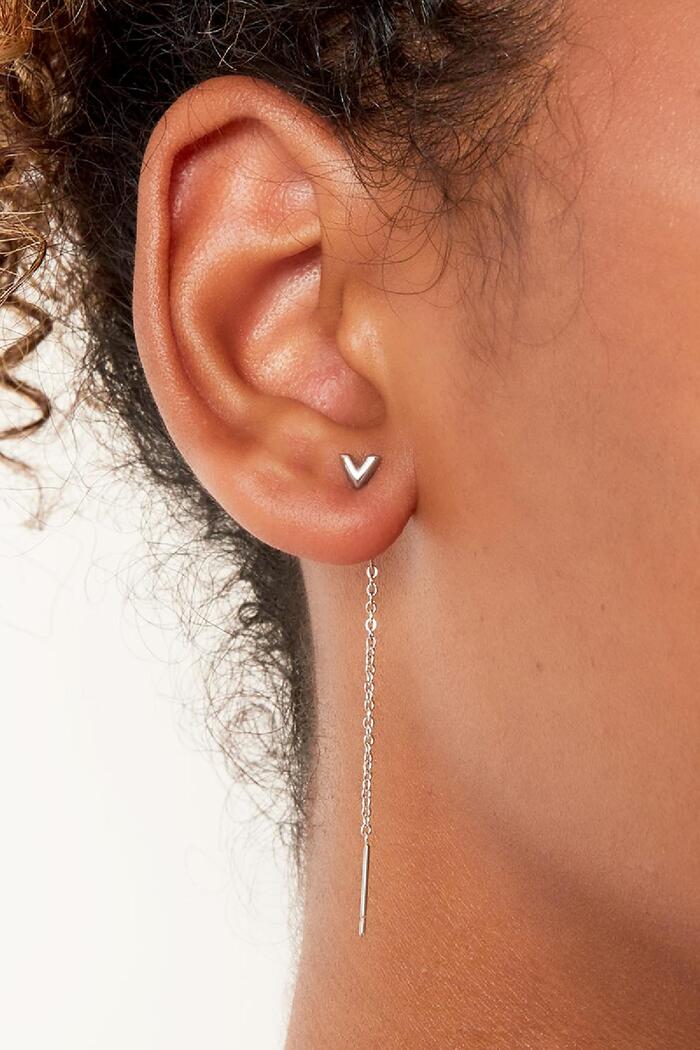 Boucles d'oreilles chaîne en acier inoxydable flèche Image2